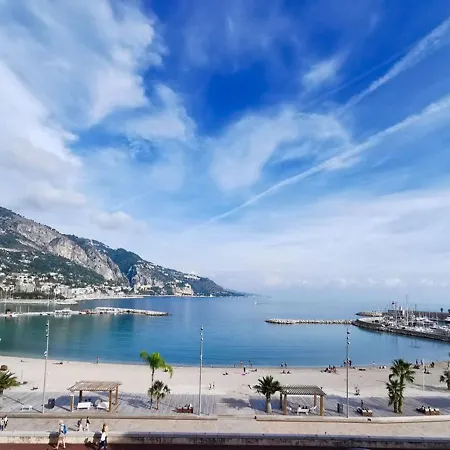 شقة Les Sablettes Panoramic Sea View مينتون